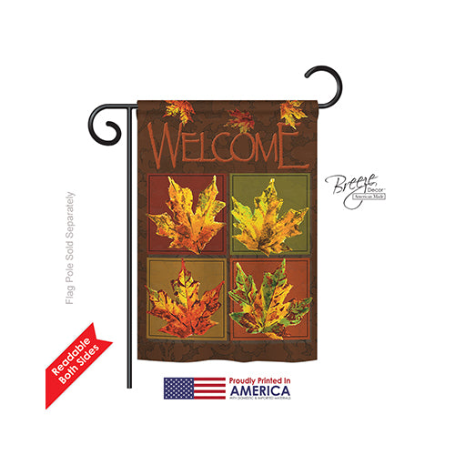 Breeze Decor 63048 Harvest & Autumn Fall Leaves Collage 2-Sided Impression Garden Flag - 13 X 18.5 In.