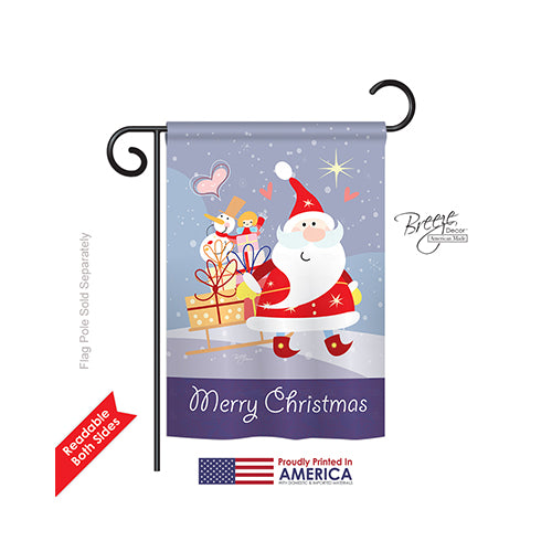 Breeze Decor 64089 Christmas Santas Star 2-Sided Impression Garden Flag - 13 X 18.5 In.
