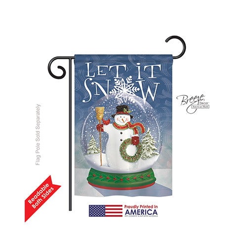 Breeze Decor 64101 Christmas Snow Globe Snowman 2-Sided Impression Garden Flag - 13 X 18.5 In.