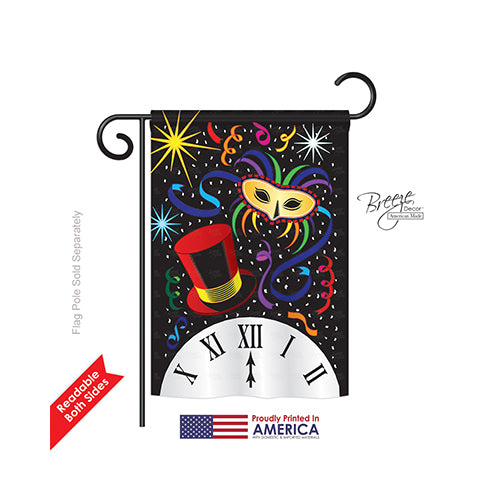 Breeze Decor 66002 New Year Mid Night 2-Sided Impression Garden Flag - 13 X 18.5 In.