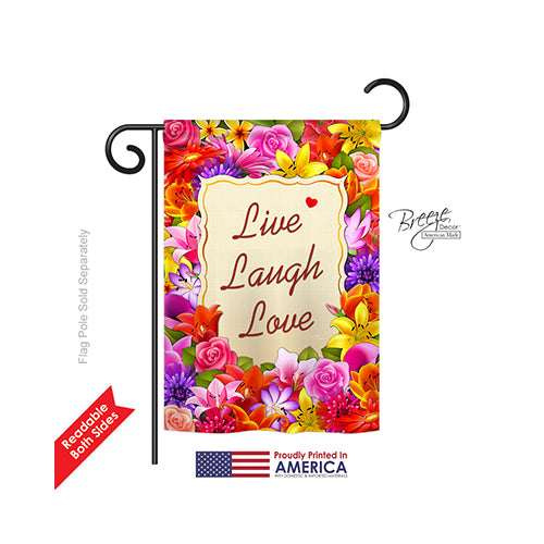Breeze Decor 50055 Welcome Live  Laugh  Love 2-Sided Impression Garden Flag - 13 X 18.5 In.