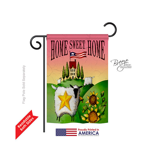 Breeze Decor 50061 Welcome Sheep Home Sweet Home 2-Sided Impression Garden Flag - 13 X 18.5 In.