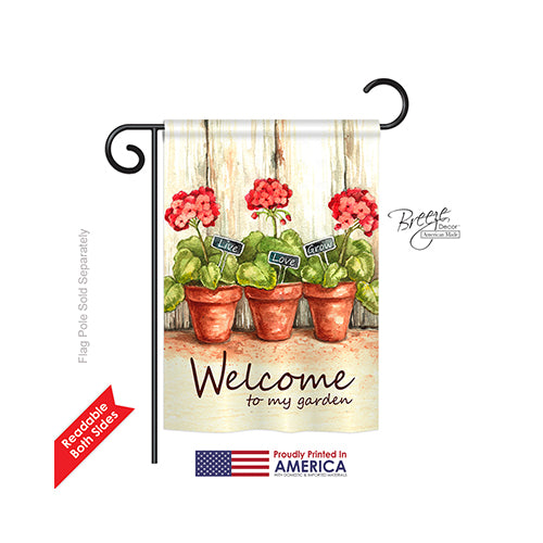 Breeze Decor 50064 Welcome Welcome To My Garden 2-Sided Impression Garden Flag - 13 X 18.5 In.