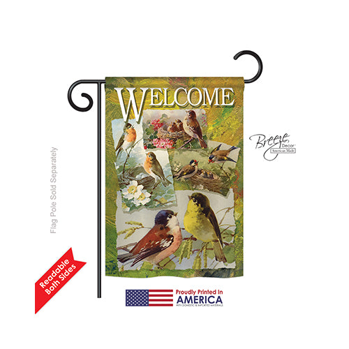 Breeze Decor 55039 Birds Bird Collage 2-Sided Impression Garden Flag - 13 X 18.5 In.