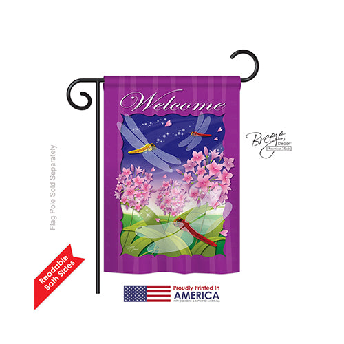 Breeze Decor 54063 Dragonfly Paradise 2-Sided Impression Garden Flag - 13 X 18.5 In.