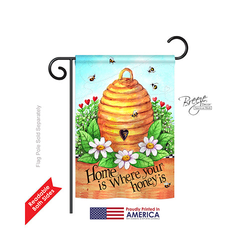 Breeze Decor 54083 Bee Hive Home 2-Sided Impression Garden Flag - 13 X 18.5 In.
