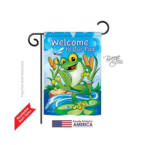 Breeze Decor 60041 Pets Frog 2-Sided Impression Garden Flag - 13 X 18.5 In.