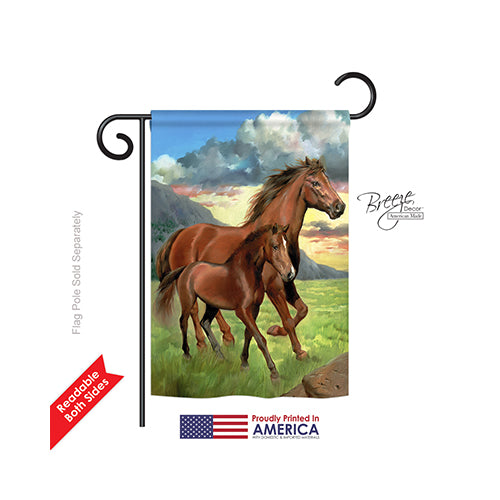 Breeze Decor 60066 Farm Animals Americana Horse 2-Sided Impression Garden Flag - 13 X 18.5 In.