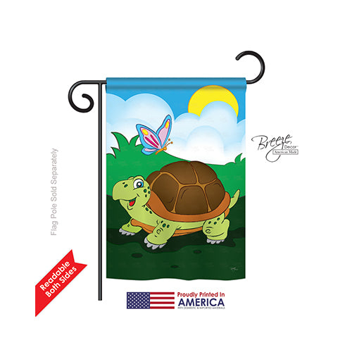 Breeze Decor 60040 Wildlife & Lodge Turtle 2-Sided Impression Garden Flag - 13 X 18.5 In.