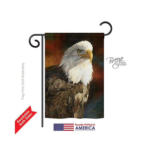 Breeze Decor 60060 Wildlife & Lodge Portrait Of An Eagle 2-Sided Impression Garden Flag - 13 X 18.5 In.