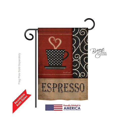 Breeze Decor 67026 Espresso 2-Sided Impression Garden Flag - 13 X 18.5 In.