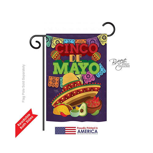Breeze Decor 65113 Southwest Cinco De Mayo 2-Sided Impression Garden Flag - 13 X 18.5 In.