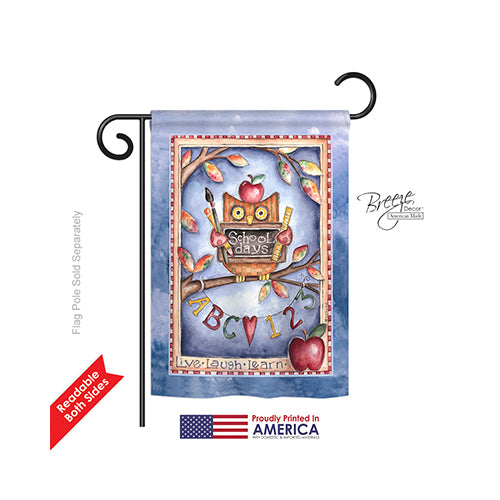 Breeze Decor 65107 School & Education Owl Live Laugh Learn 2-Sided Impression Garden Flag - 13 X 18.5 In.