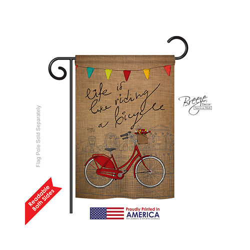 Breeze Decor 59044 Sports Bicycle Life 2-Sided Impression Garden Flag - 13 X 18.5 In.