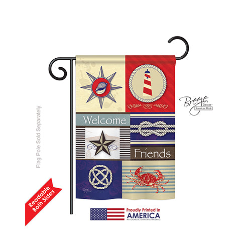 Breeze Decor 57001 Beach & Nautical Shoreline Collage 2-Sided Impression Garden Flag - 13 X 18.5 In.