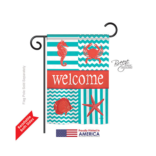 Breeze Decor 57004 Beach & Nautical Coastal Collage 2-Sided Impression Garden Flag - 13 X 18.5 In.