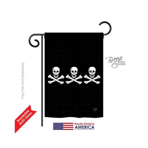 Breeze Decor 57033 Pirate Christopher Condents 2-Sided Impression Garden Flag - 13 X 18.5 In.