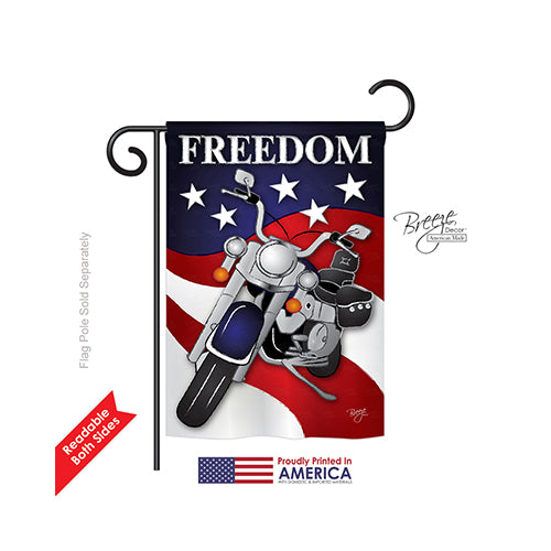 Breeze Decor 61045 Patriotic Freedom 2-Sided Impression Garden Flag - 13 X 18.5 In.