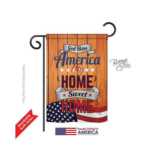 Breeze Decor 61075 Patriotic America My Home 2-Sided Impression Garden Flag - 13 X 18.5 In.