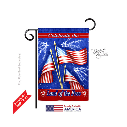 Breeze Decor 61057 Fourth Of July Celebrate Freedom 2-Sided Impression Garden Flag - 13 X 18.5 In.