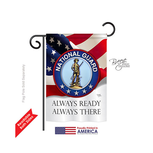 Breeze Decor 58020 Military National Guard 2-Sided Impression Garden Flag - 13 X 18.5 In.
