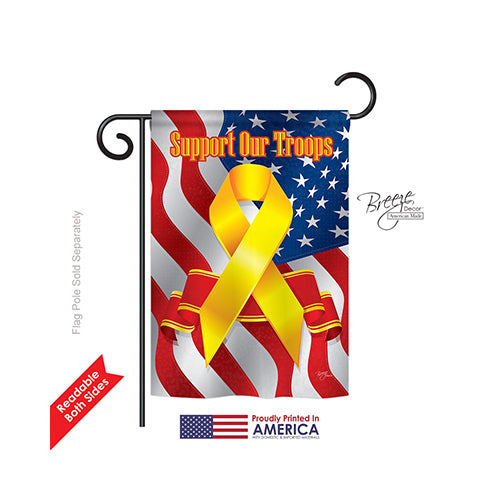 Breeze Decor 58059 Military Support Our Troops 2-Sided Impression Garden Flag - 13 X 18.5 In.
