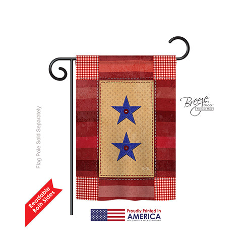Breeze Decor 58069 Military Two Star Service 2-Sided Impression Garden Flag - 13 X 18.5 In.