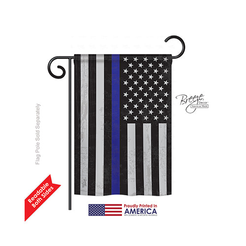 Breeze Decor 58382 Military Us Blue Stripe 2-Sided Impression Garden Flag - 13 X 18.5 In.