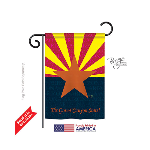 Breeze Decor 58079 States Arizona 2-Sided Impression Garden Flag - 13 X 18.5 In.