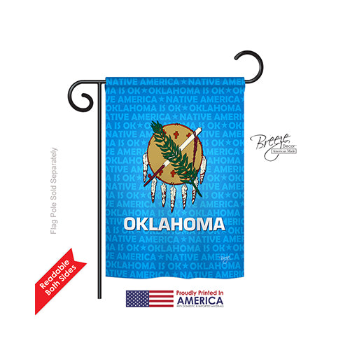Breeze Decor 58131 States Oklahoma 2-Sided Impression Garden Flag - 13 X 18.5 In.
