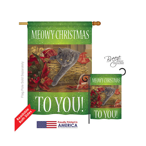 Breeze Decor 14098 Christmas Trouble 2-Sided Vertical Impression House Flag - 28 X 40 In.