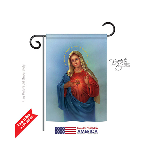 Breeze Decor 53051 Sacred Heart Mary 2-Sided Impression Garden Flag - 13 X 18.5 In.