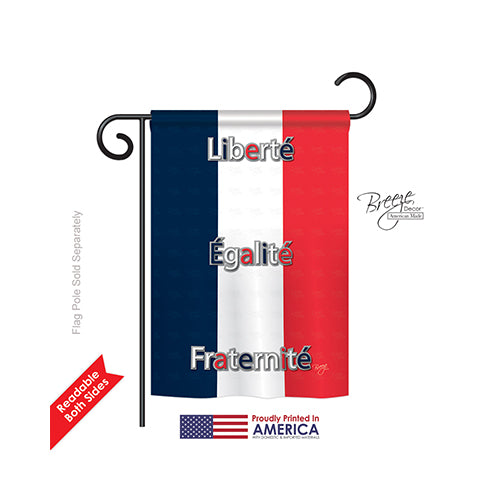 Breeze Decor 58089 France 2-Sided Impression Garden Flag - 13 X 18.5 In.