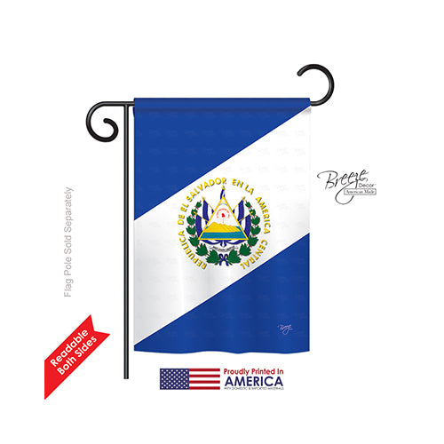 Breeze Decor 58151 El Salvador 2-Sided Impression Garden Flag - 13 X 18.5 In.