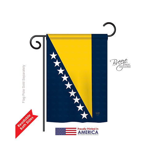 Breeze Decor 58193 Bosnia & Herzegovina 2-Sided Impression Garden Flag - 13 X 18.5 In.