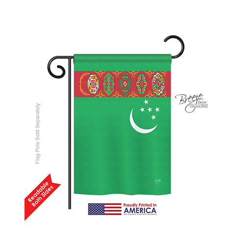 Breeze Decor 58224 Turkmenistan 2-Sided Impression Garden Flag - 13 X 18.5 In.