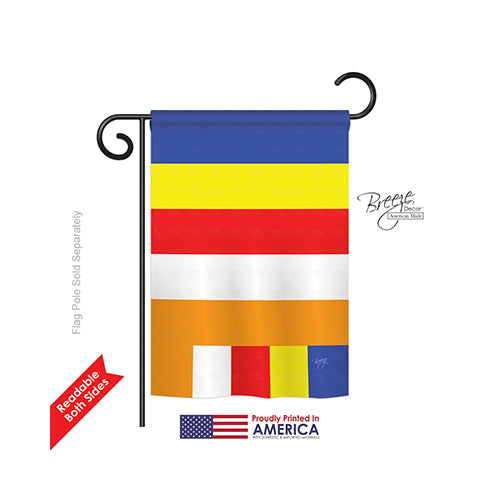 Breeze Decor 58225 Buddhist 2-Sided Impression Garden Flag - 13 X 18.5 In.