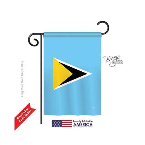 Breeze Decor 58346 Saint Lucia 2-Sided Impression Garden Flag - 13 X 18.5 In.