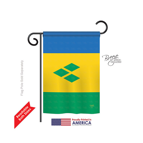 Breeze Decor 58347 Saint Vincent & Grenadines 2-Sided Impression Garden Flag - 13 X 18.5 In.