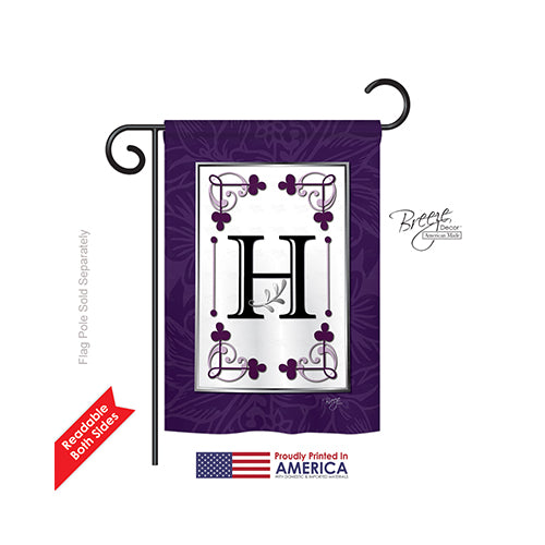 Breeze Decor 80008 Classic H Monogram 2-Sided Impression Garden Flag - 13 X 18.5 In.