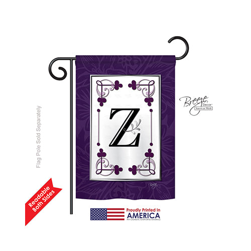 Breeze Decor 80026 Classic Z Monogram 2-Sided Impression Garden Flag - 13 X 18.5 In.