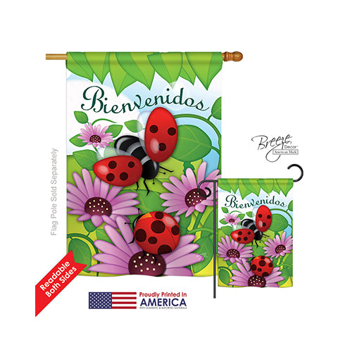 Breeze Decor 04074 Bienvenidos Tortolitas 2-Sided Vertical Impression House Flag - 28 X 40 In.