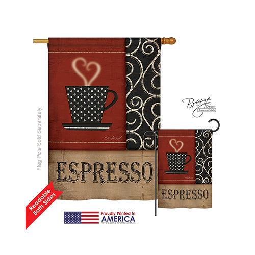 Breeze Decor 17026 Espresso 2-Sided Vertical Impression House Flag - 28 X 40 In.