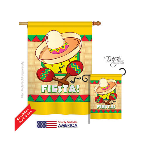 Breeze Decor 15026 Southwest Fiesta 2-Sided Vertical Impression House Flag - 28 X 40 In.