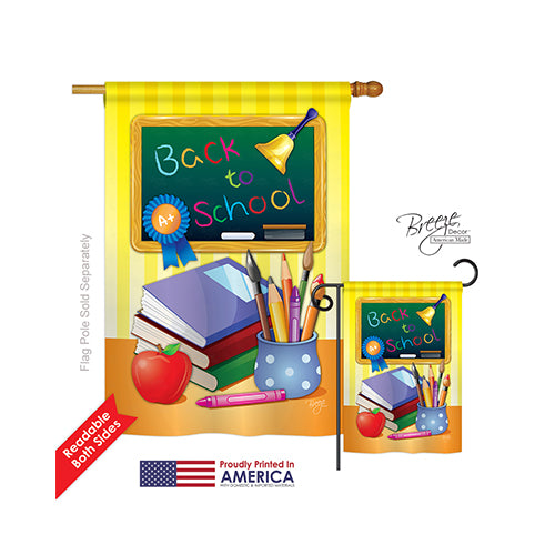 Breeze Decor 15074 School & Education Back To School 2-Sided Vertical Impression House Flag - 28 X 40 In.