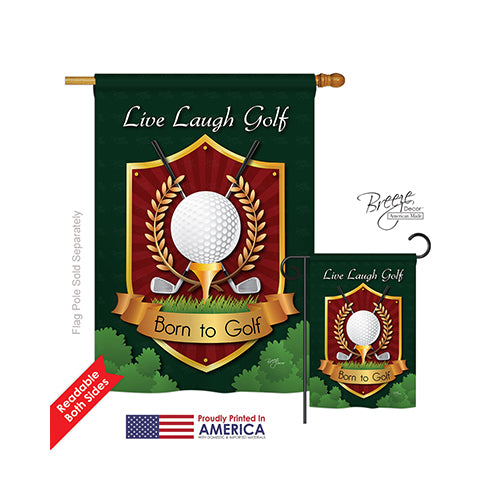 Breeze Decor 09042 Sports Live  Laugh  Golf 2-Sided Vertical Impression House Flag - 28 X 40 In.