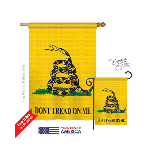 Breeze Decor 08066 Historic Gadsden 2-Sided Vertical Impression House Flag - 28 X 40 In.