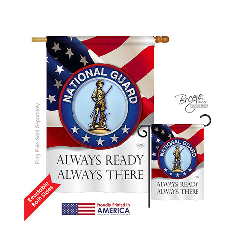 Breeze Decor 08020 Military National Guard 2-Sided Vertical Impression House Flag - 28 X 40 In.