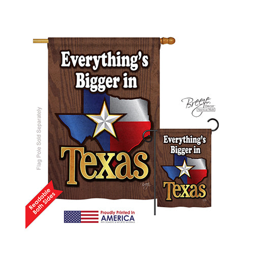 Breeze Decor 08067 States Texas 2-Sided Vertical Impression House Flag - 28 X 40 In.