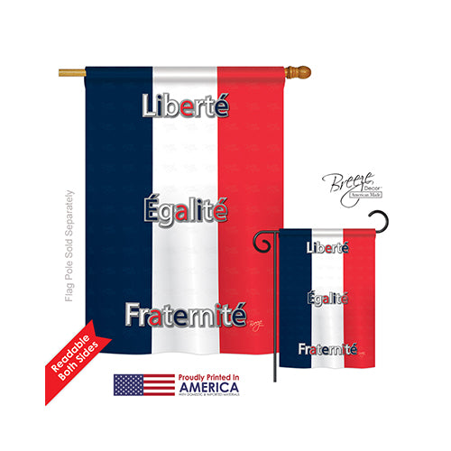 Breeze Decor 08089 France 2-Sided Vertical Impression House Flag - 28 X 40 In.